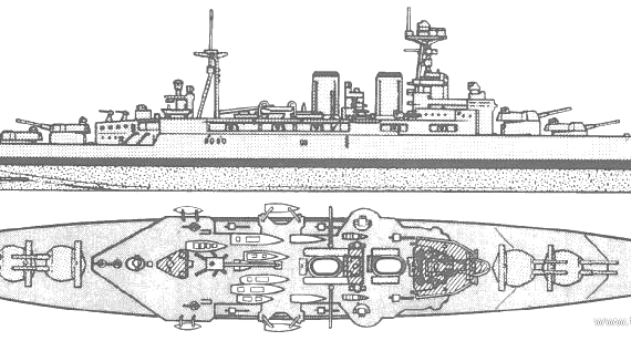 Корабль HNS Hood [Battlecruiser] - чертежи, габариты, рисунки